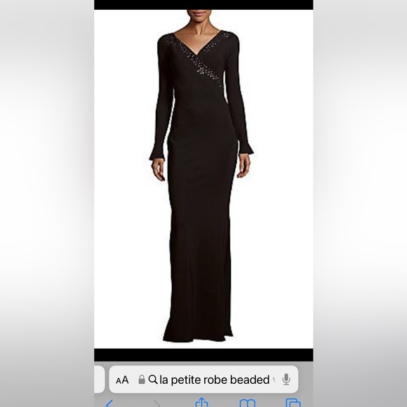 LA PETITE ROBE 🖤 by Chiara Boni Jornei Crystal Grommet V Neck Maxi Dress Black - Picture 3 of 16